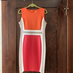 STUNNING Calvin Klein color block dress sz 12 NWOT